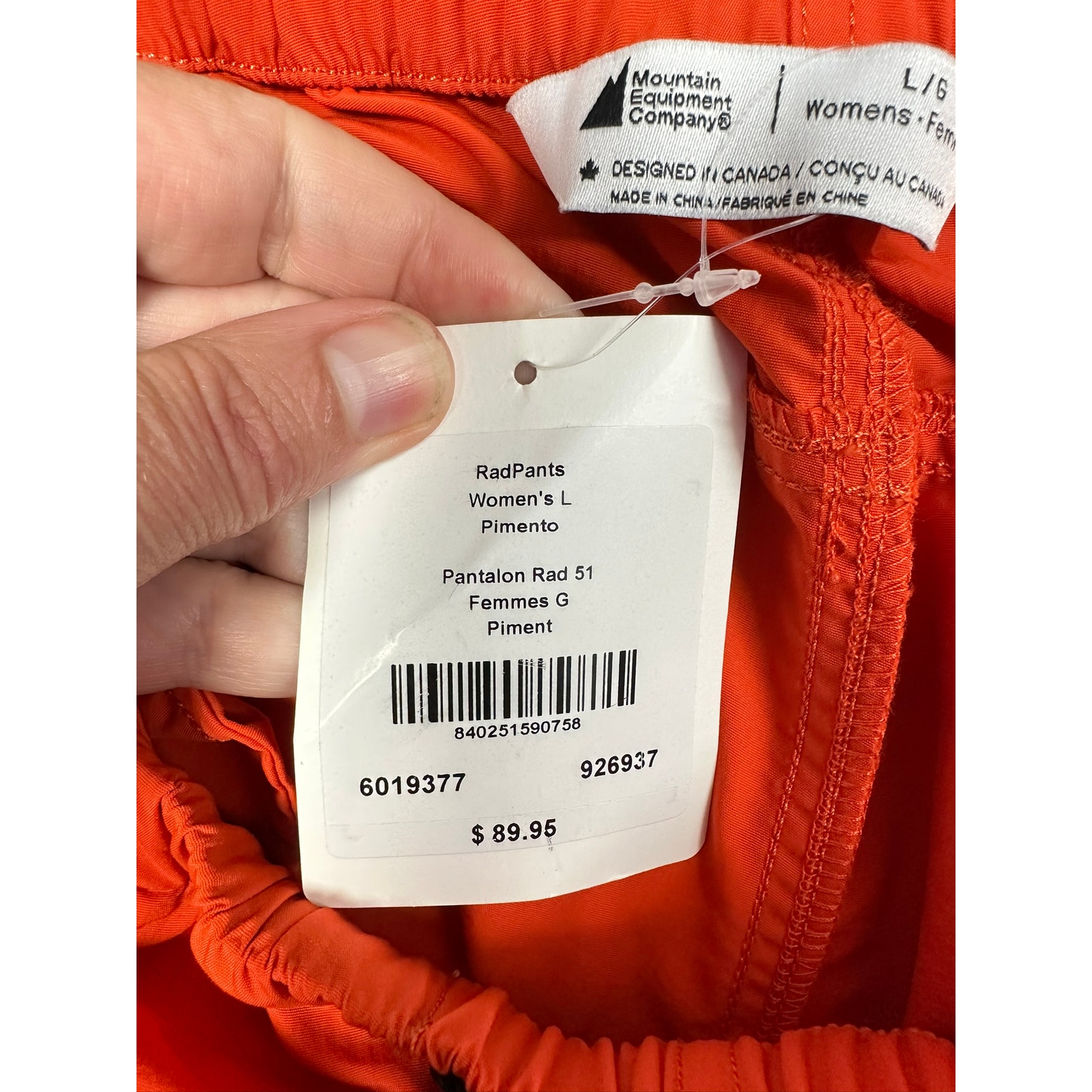 Nwt Mountain Equipment Radpants Woman's Pimento Red Hiking Gorpcore L — image 3 of 8